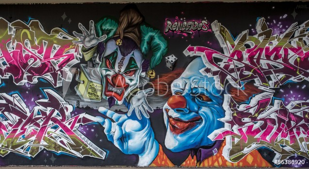 Picture of Graffiti Clown in Mainz Kastel